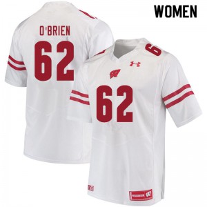 Womens Wisconsin Badgers #62 Logan O'Brien White Embroidery Jerseys 838220-220