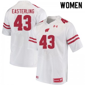Women's University of Wisconsin #43 Quan Easterling White Stitch Jerseys 177686-629