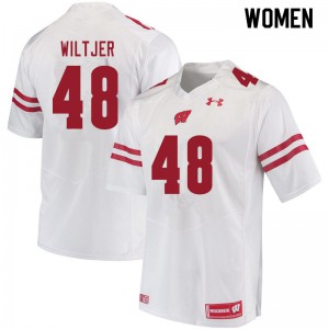 Women's University of Wisconsin #48 Travis Wiltjer White Player Jersey 915014-580