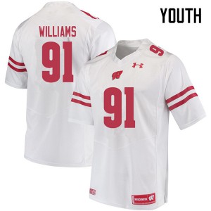 Youth UW #91 Bryson Williams White Official Jersey 971984-379