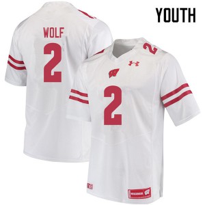 Youth Badgers #2 Chase Wolf White High School Jerseys 227178-561