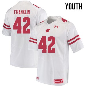 Youth University of Wisconsin #42 Jaylan Franklin White Official Jerseys 709707-885