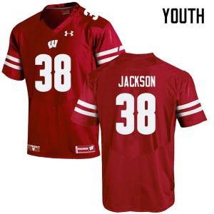 Youth Badgers #38 Paul Jackson Red University Jersey 519860-369