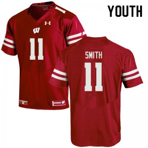 Youth Badgers #11 Alexander Smith Red High School Jersey 505550-143