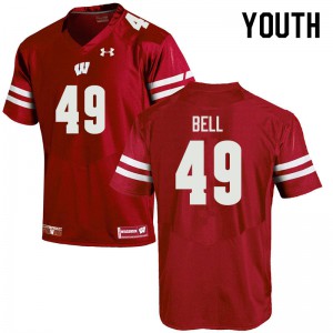 Youth Wisconsin Badgers #49 Christian Bell Red College Jerseys 509909-466