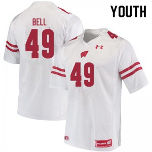 Youth University of Wisconsin #49 Christian Bell White Embroidery Jerseys 316439-954
