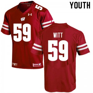 Youth University of Wisconsin #59 Aaron Witt Red Football Jersey 741089-886