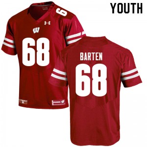 Youth Badgers #68 Ben Barten Red Player Jersey 263931-629