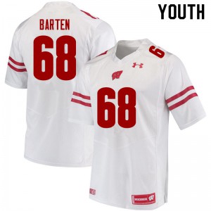 Youth UW #68 Ben Barten White Official Jerseys 486082-894