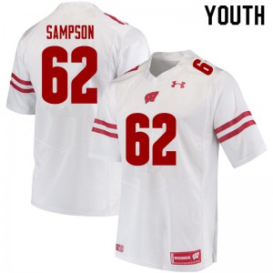 Youth University of Wisconsin #62 Cormac Sampson White Player Jerseys 958201-852