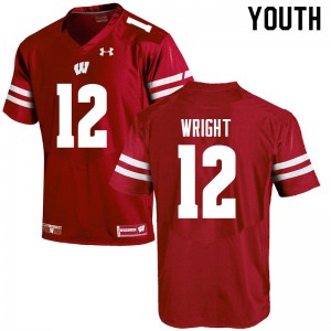 Youth University of Wisconsin #12 Daniel Wright Red Alumni Jerseys 513669-106