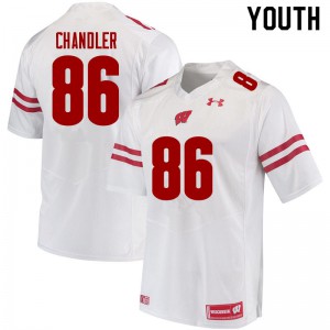 Youth Badgers #86 Devin Chandler White Stitched Jerseys 940309-557
