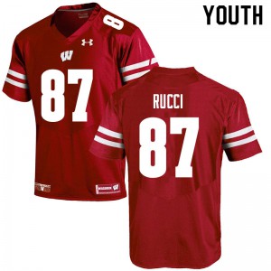 Youth UW #87 Hayden Rucci Red Player Jerseys 589432-843