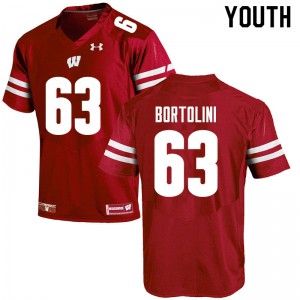 Youth Wisconsin #63 Tanor Bortolini Red Stitch Jerseys 956142-468