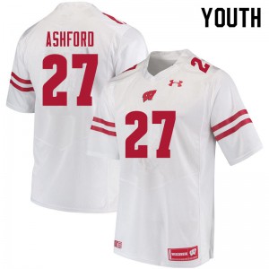 Youth UW #27 Al Ashford White Player Jersey 454096-516