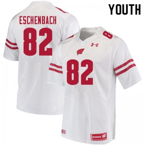 Youth Badgers #82 Jack Eschenbach White High School Jersey 589855-657