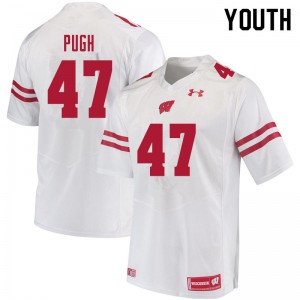 Youth University of Wisconsin #47 Jack Pugh White Embroidery Jersey 819693-147