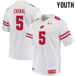 Youth UW #5 Leo Chenal White Official Jerseys 306065-520