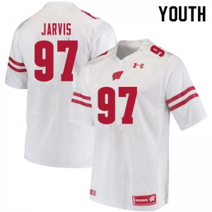 Youth Wisconsin Badgers #97 Mike Jarvis White Stitch Jerseys 259680-992