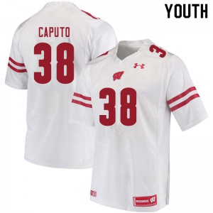 Youth Badgers #38 Dante Caputo White Stitched Jerseys 879837-467