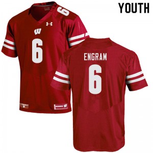Youth Wisconsin Badgers #6 Dean Engram Red Stitched Jersey 203696-147