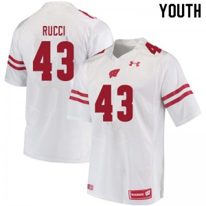 Youth Wisconsin Badgers #43 Hayden Rucci White University Jersey 871668-878