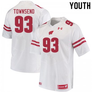 Youth Wisconsin Badgers #93 Isaac Townsend White University Jerseys 126341-880