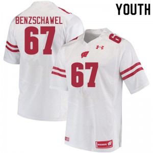 Youth Badgers #67 JP Benzschawel White Player Jersey 906679-764