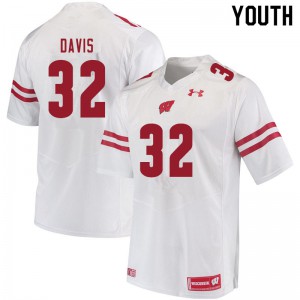 Youth Badgers #32 Julius Davis White University Jersey 206638-993