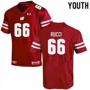 Youth Wisconsin Badgers #66 Nolan Rucci Red NCAA Jerseys 113396-287