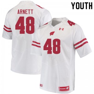 Youth Badgers #48 Owen Arnett White High School Jerseys 147284-476