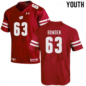 Youth University of Wisconsin #63 Peter Bowden Red Alumni Jersey 359480-805