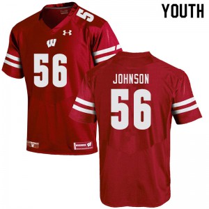 Youth Wisconsin #56 Rodas Johnson Red Player Jerseys 909561-627