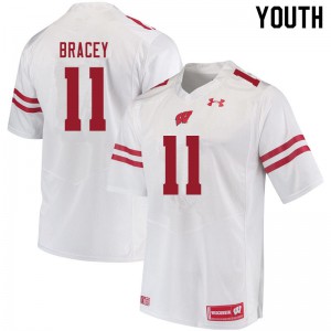 Youth Badgers #11 Stephan Bracey White Official Jerseys 622741-627