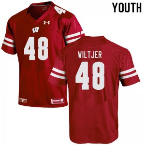 Youth Badgers #48 Travis Wiltjer Red Alumni Jersey 231971-640
